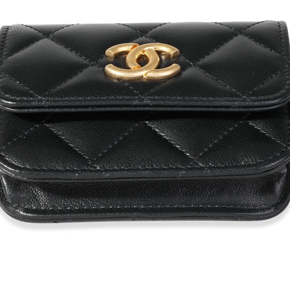 Chanel Black Quilted Goatskin Punk Chain Mini Belt Bag - Picture 4 of 5